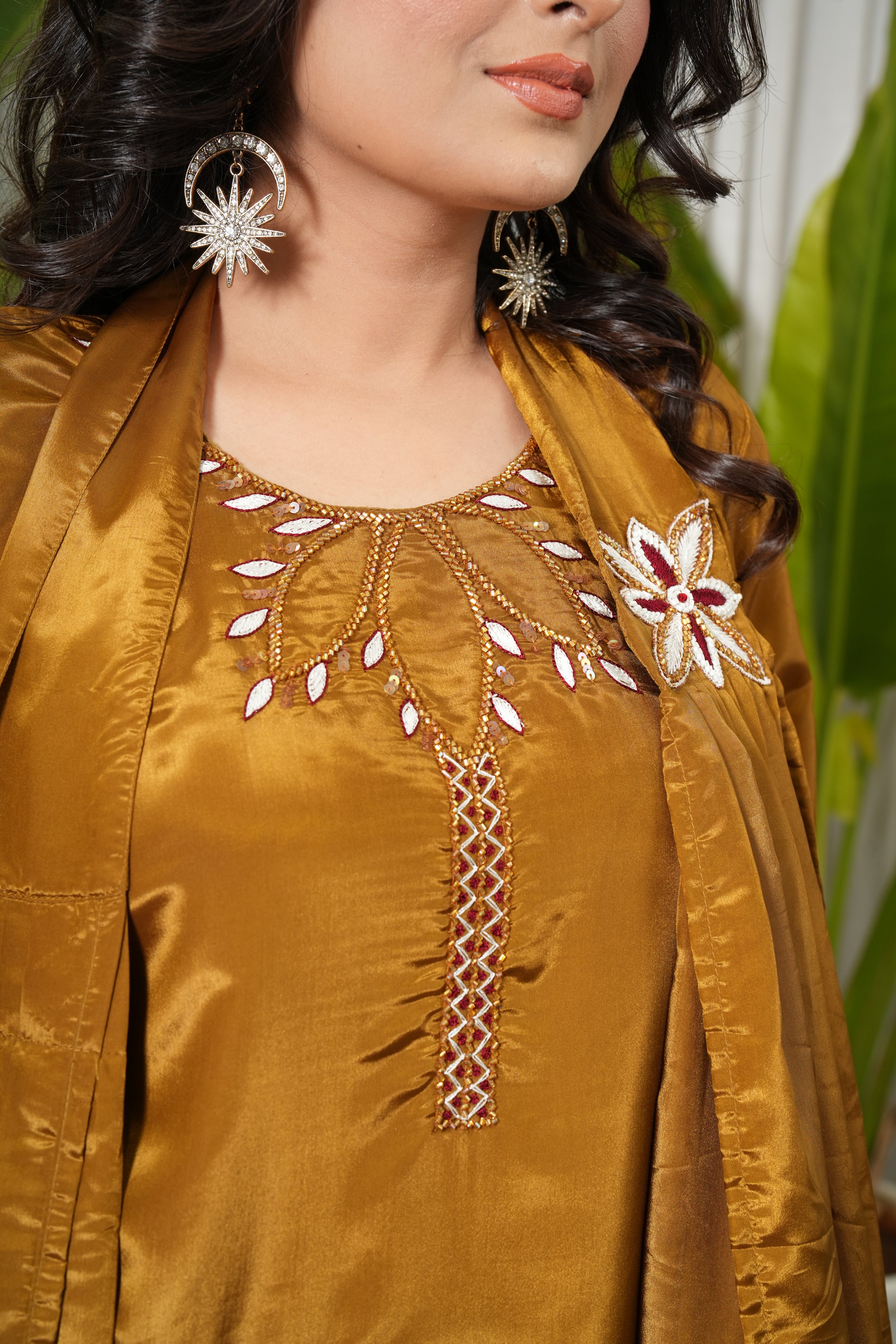 mustard  kurta for women by nj sons
